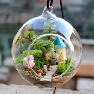 clear flower hanging ball vase