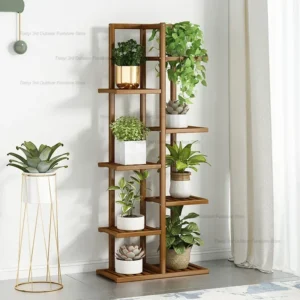 nordic living room plant shelves