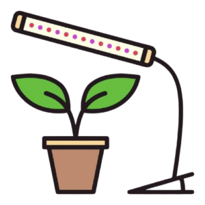 phytolamp with plant grow light colored icon or symbol vector